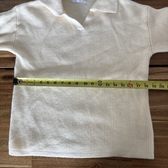 Lucca Women’s V Neck Sweater Polo Collar Size XS Beige Academia Neutrals Capsule - Picture 14 of 14